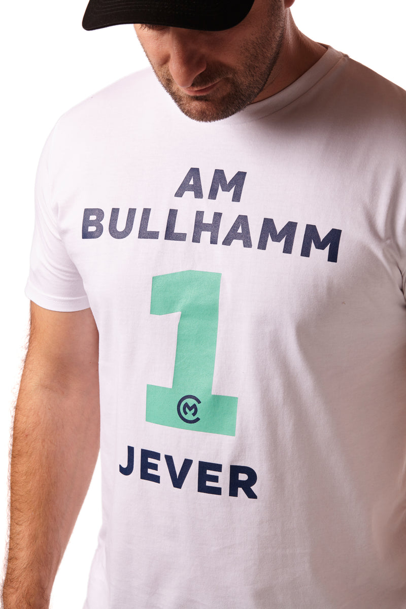 T-Shirt "Am Bullhamm 1 Jever" Weiß