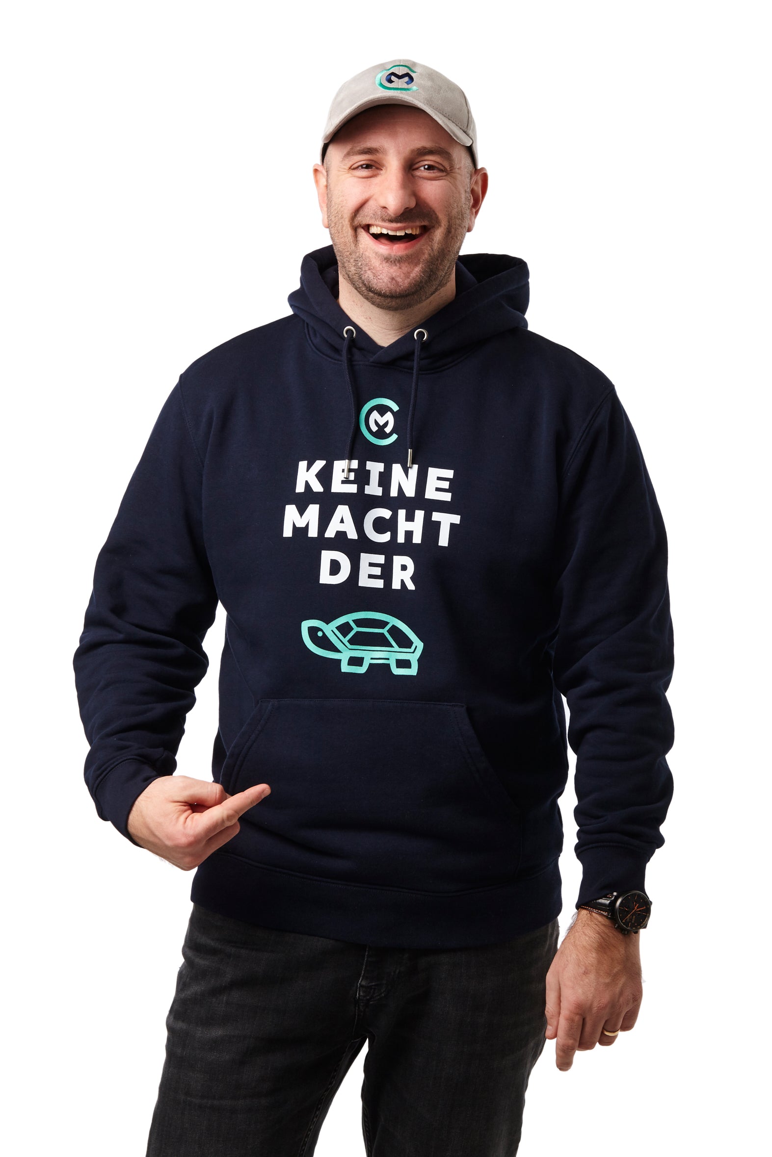 Hoodie "Keine Macht der Schildkröte" (French Navy)