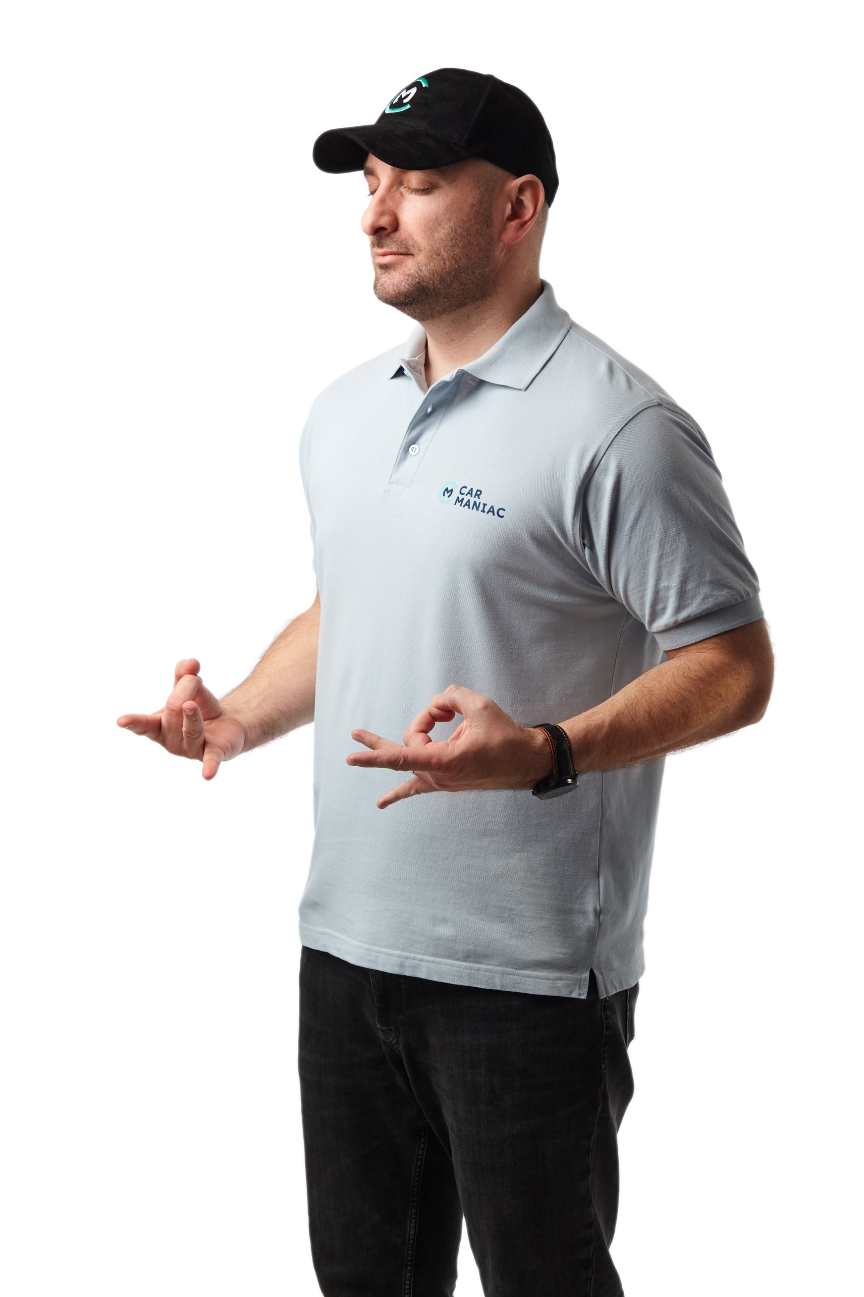 Poloshirt "Car Maniac" (Hellblau)