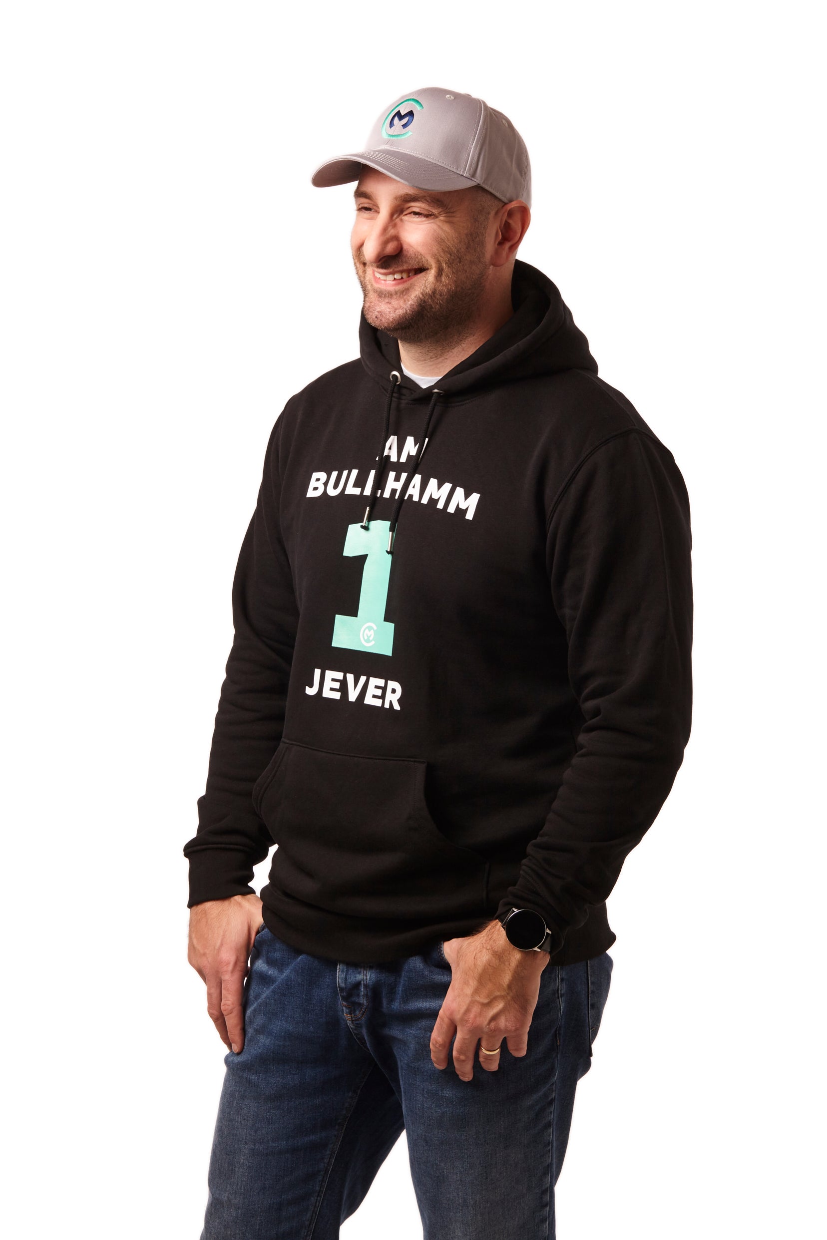 Hoodie "Am Bullhamm 1 Jever" (Schwarz)