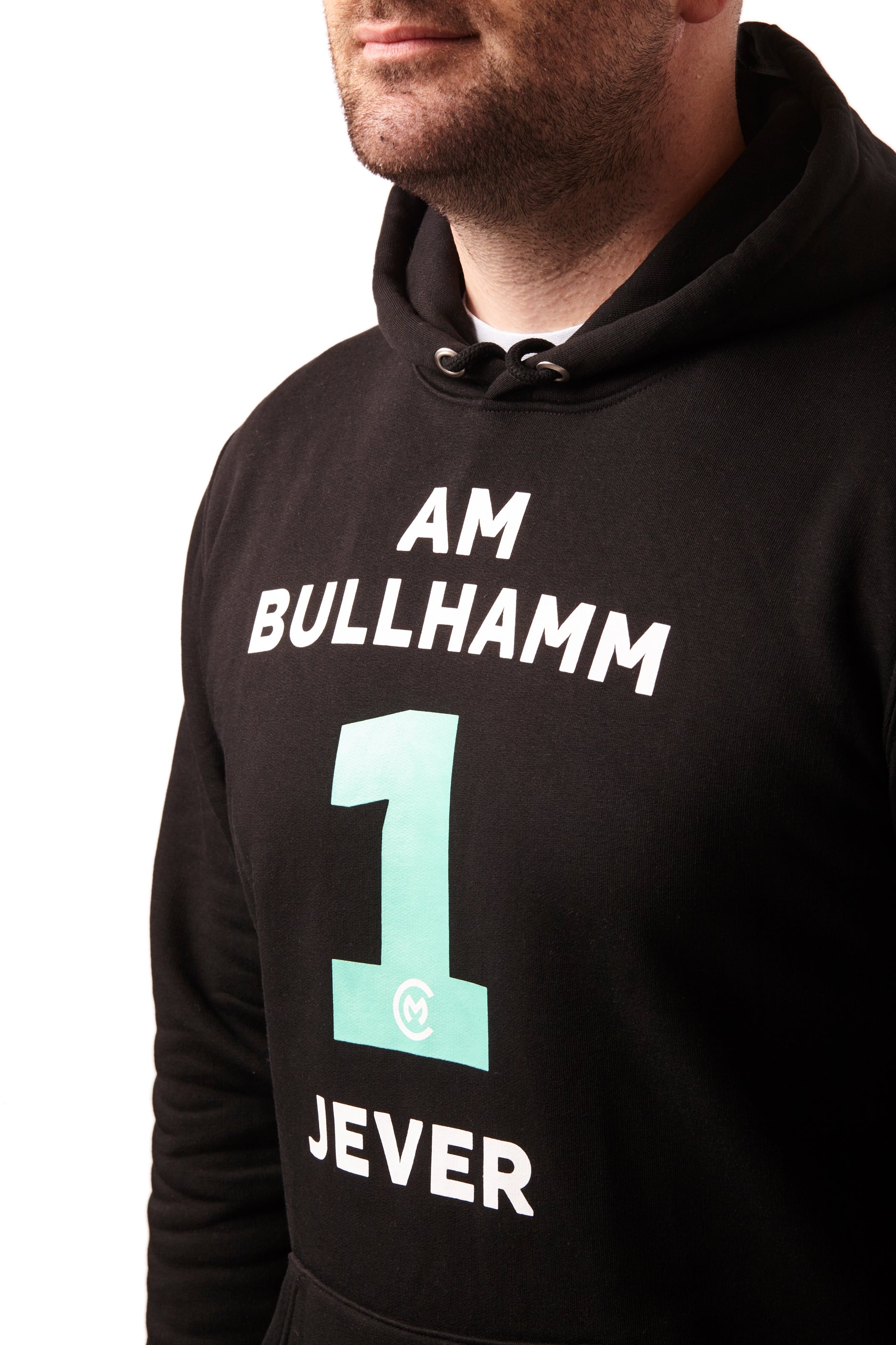 Hoodie "Am Bullhamm 1 Jever" (Schwarz)
