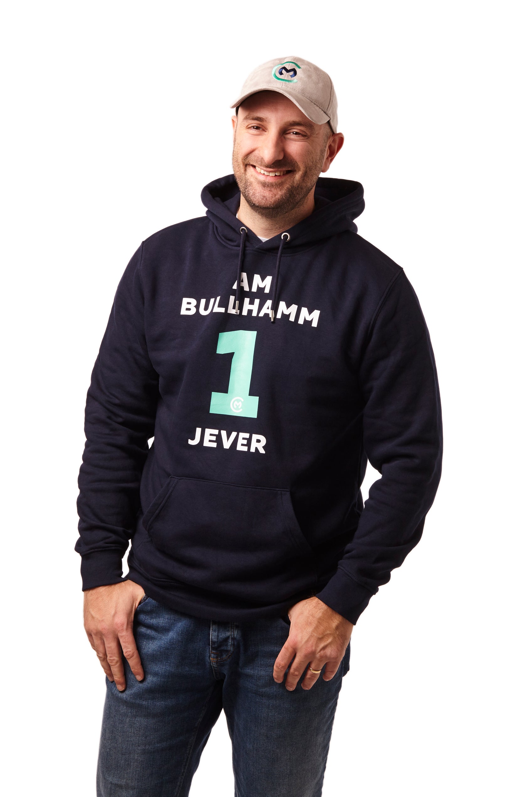 Hoodie "Am Bullhamm 1 Jever" (French Navy)