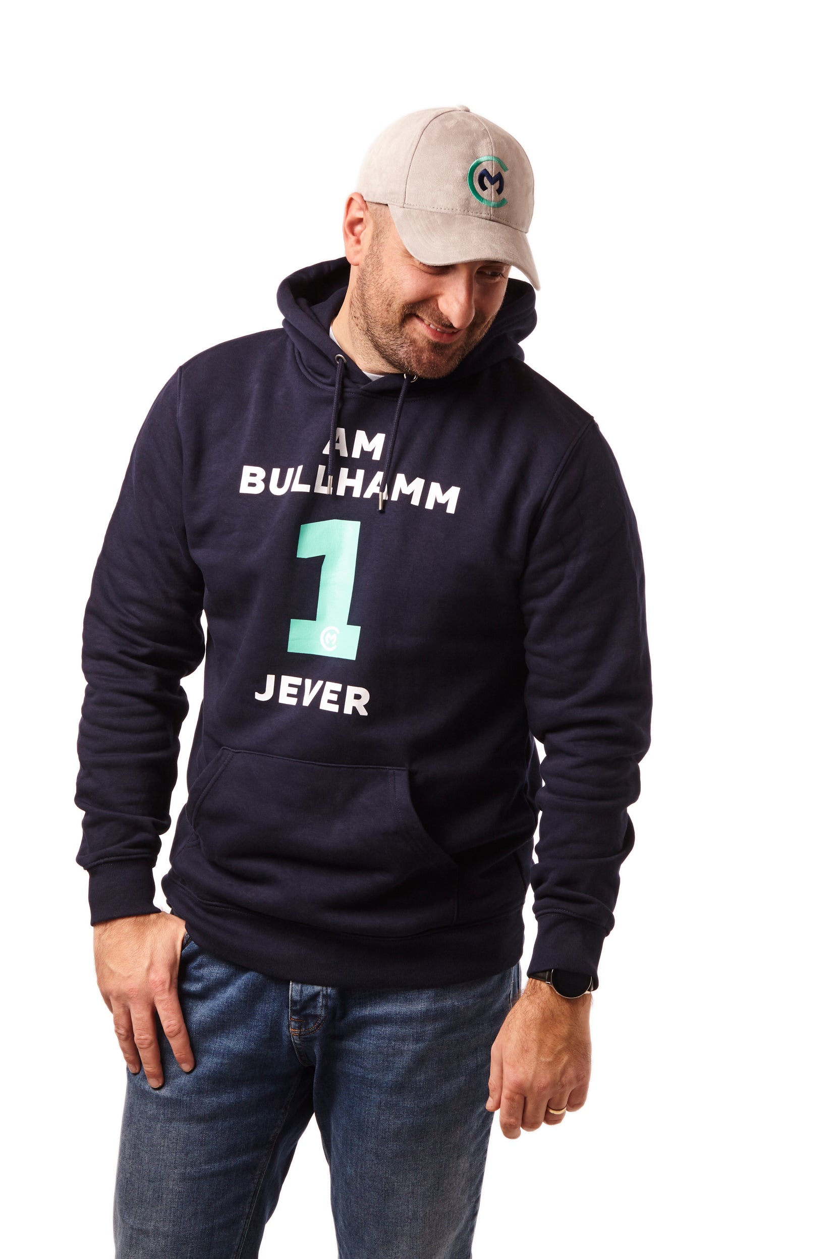 Hoodie "Am Bullhamm 1 Jever" (French Navy)