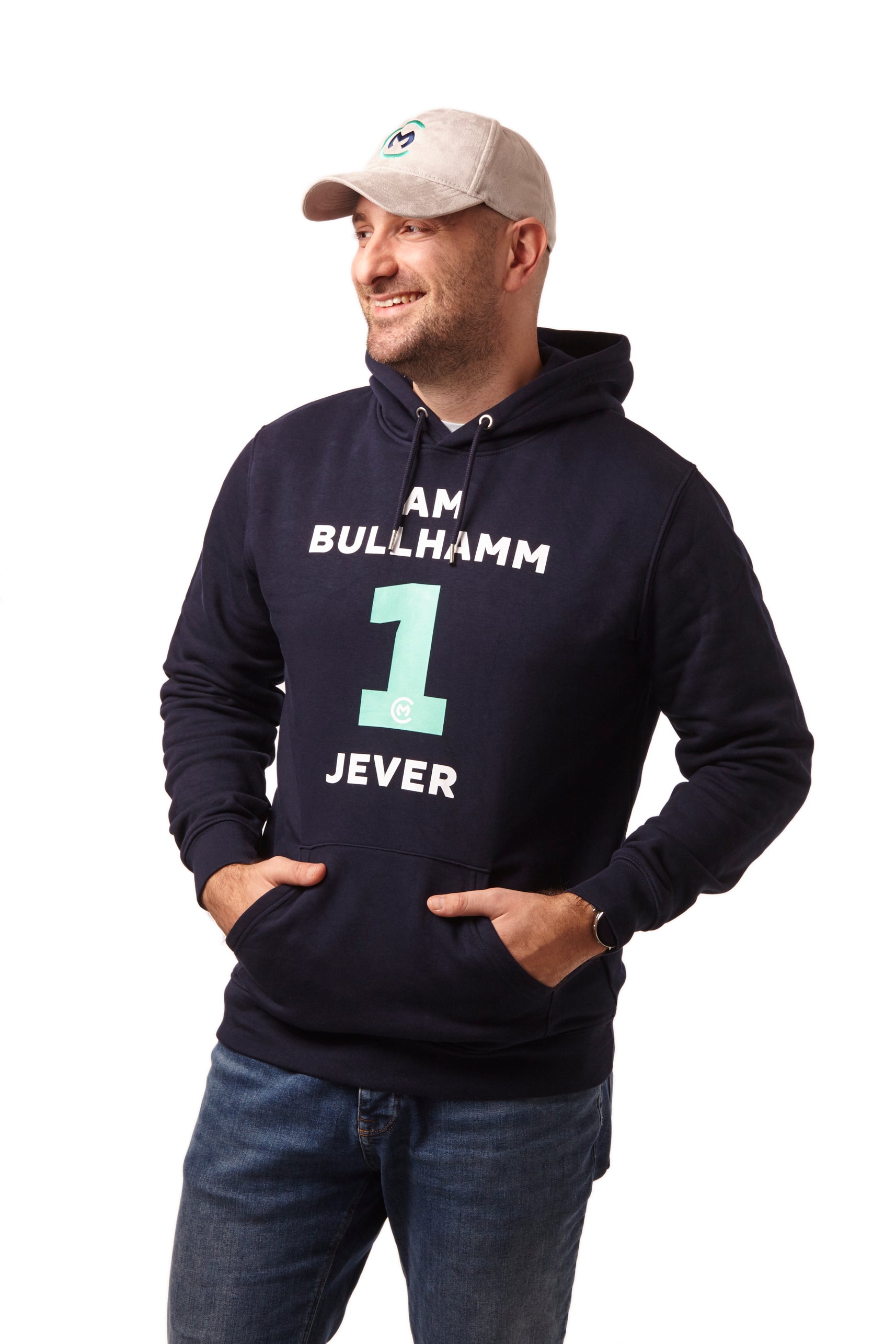 Hoodie "Am Bullhamm 1 Jever" (French Navy)