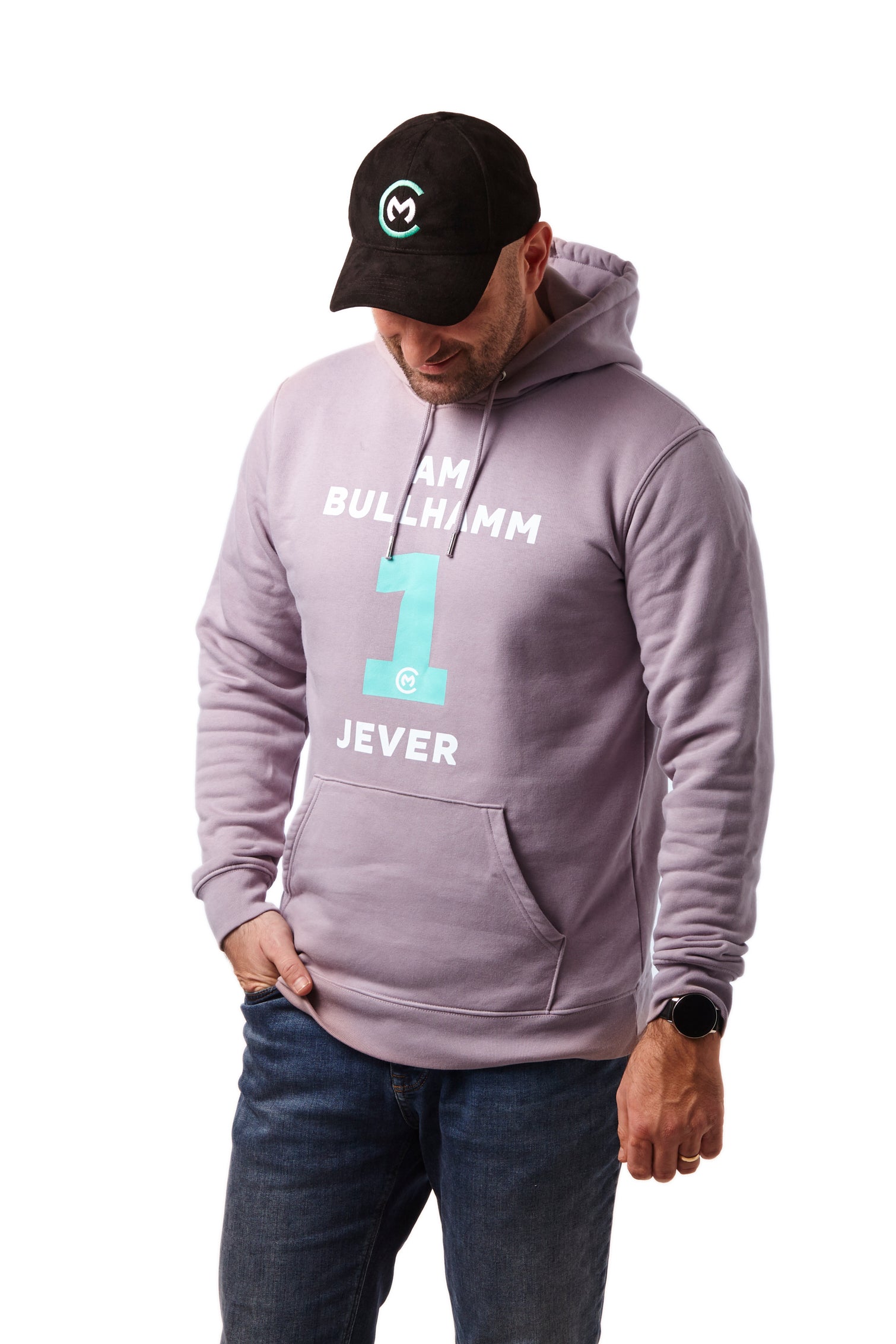 Hoodie "Am Bullhamm 1 Jever" (Lila)