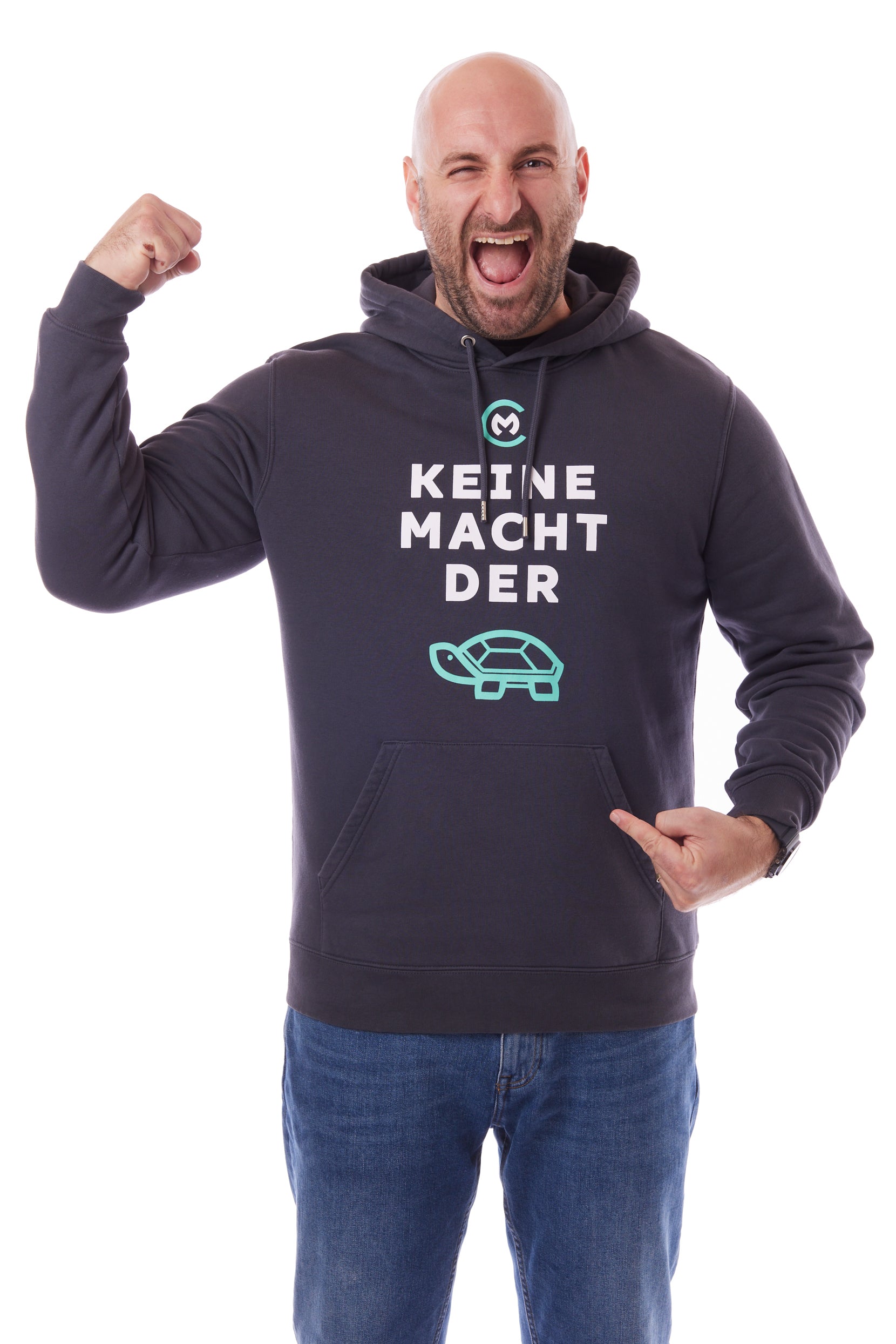 Hoodie "Keine Macht der Schildkröte" (Grau)