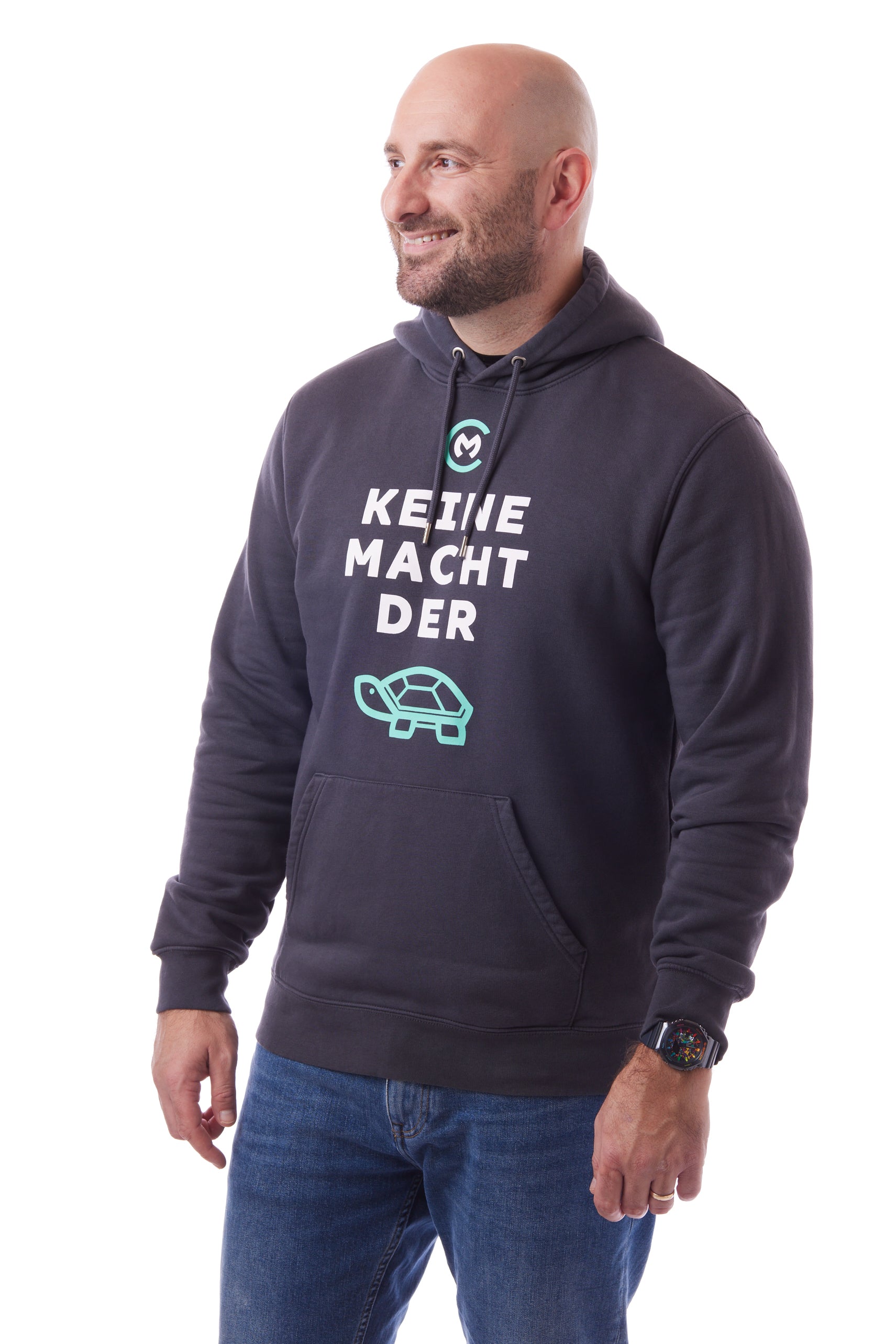 Hoodie "Keine Macht der Schildkröte" (Grau)