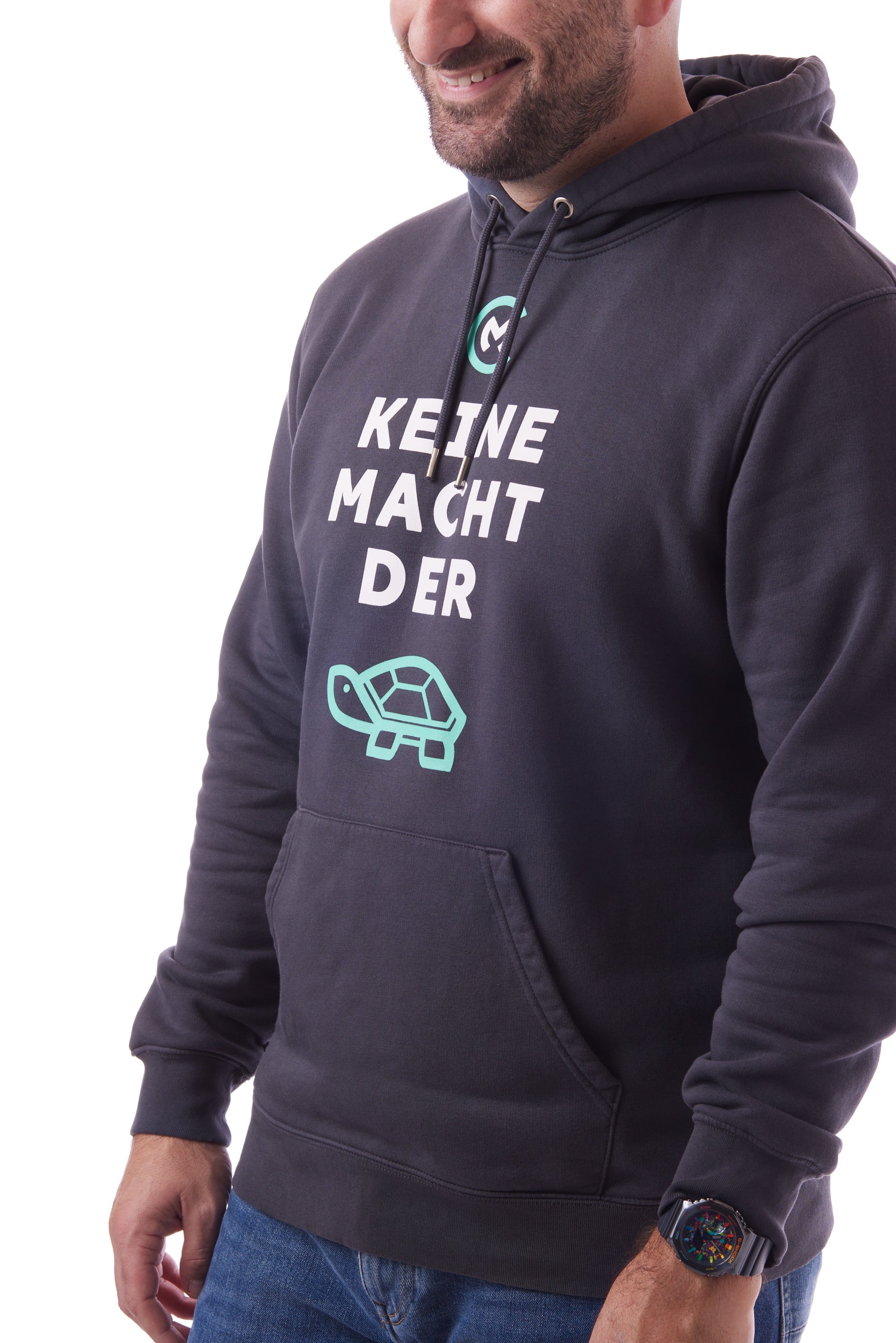 Hoodie "Keine Macht der Schildkröte" (Grau)